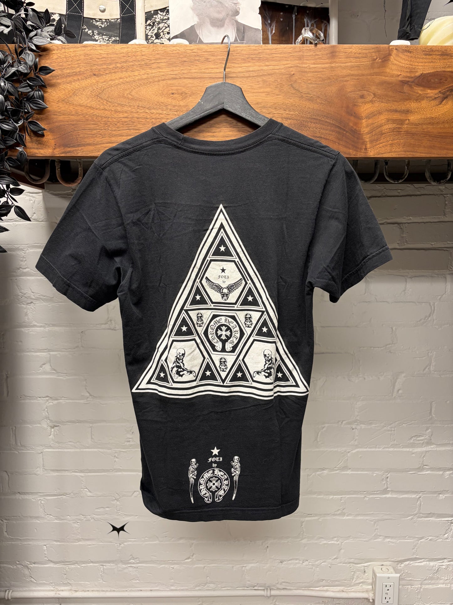 Vintage Chrome Hearts Foti ‘Pyramid’ Black Graphic T-Shirt