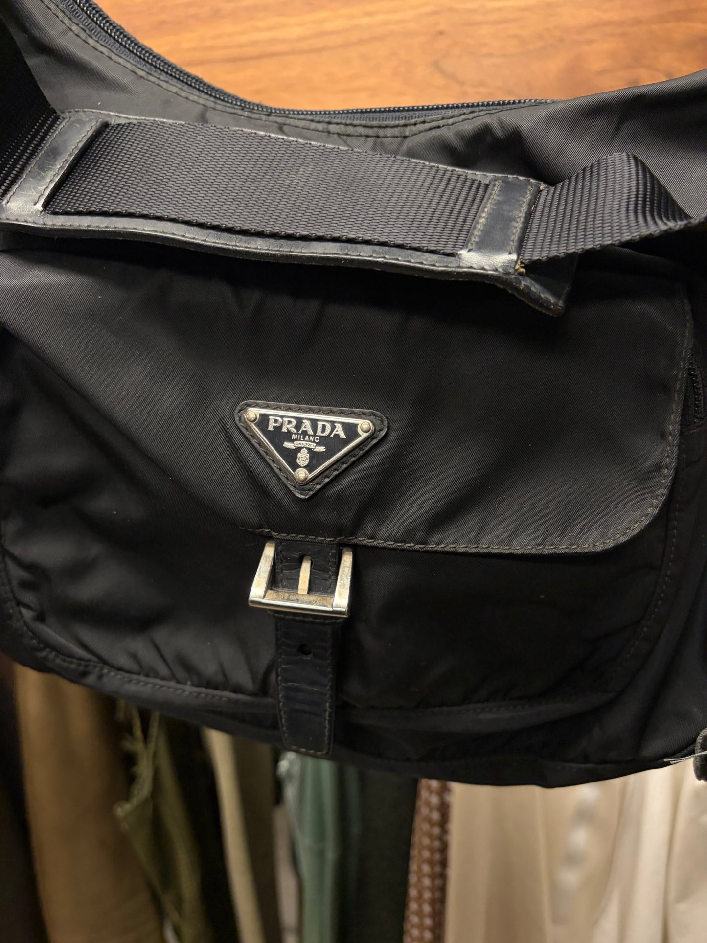 Prada Black Nylon Crossbody ‘Hobo’ Bag