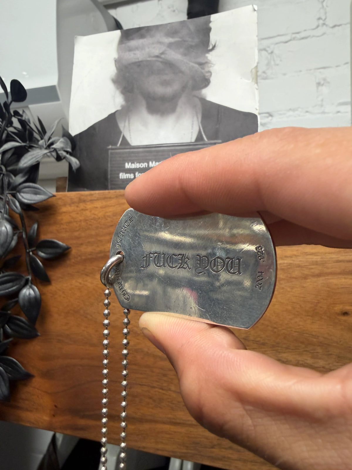 Chrome Hearts ‘Las Vegas’ Store Exclusive ‘Fuck You’ 925 Silver Dogtag Pendant