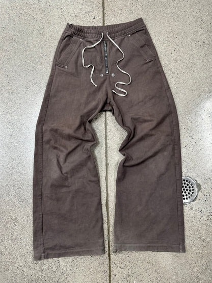 SS2022 Rick Owens ‘Strobe’ Dust Brown ‘Bela’ Wide Leg Cargos