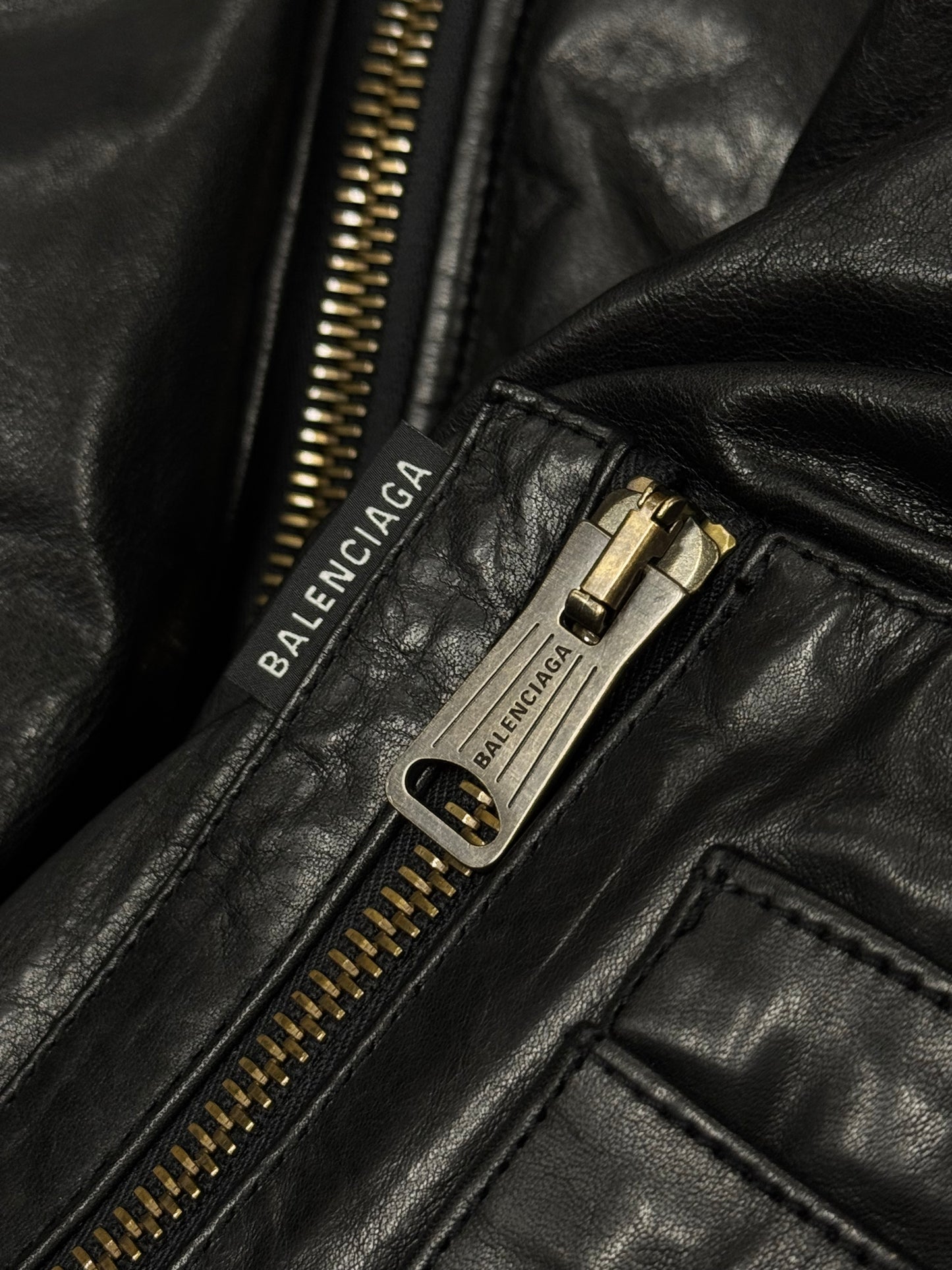 AW2022 Balenciaga ‘Mudshow’ Leather MA-1 Oversized Hooded Bomber Jacket