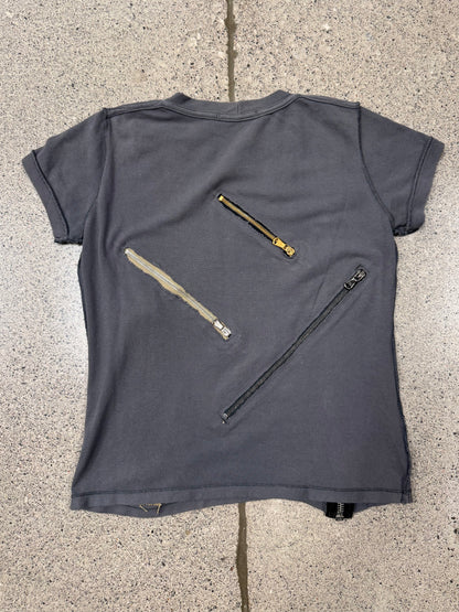 2000s Dolce & Gabbana Raw ‘Zipper Track’ T-Shirt