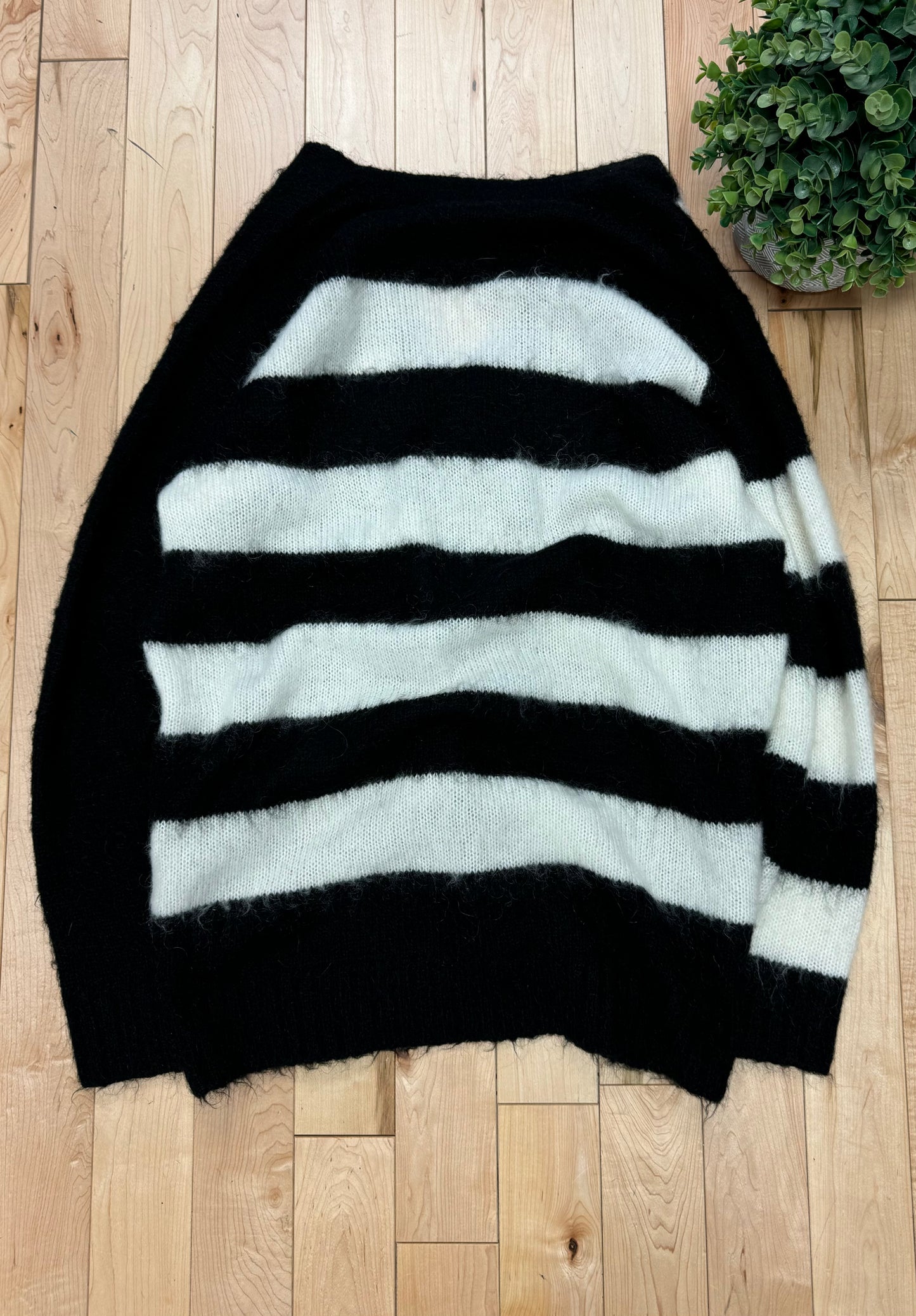 Undercover Mohair Stripe Knit Black/White Cardigan