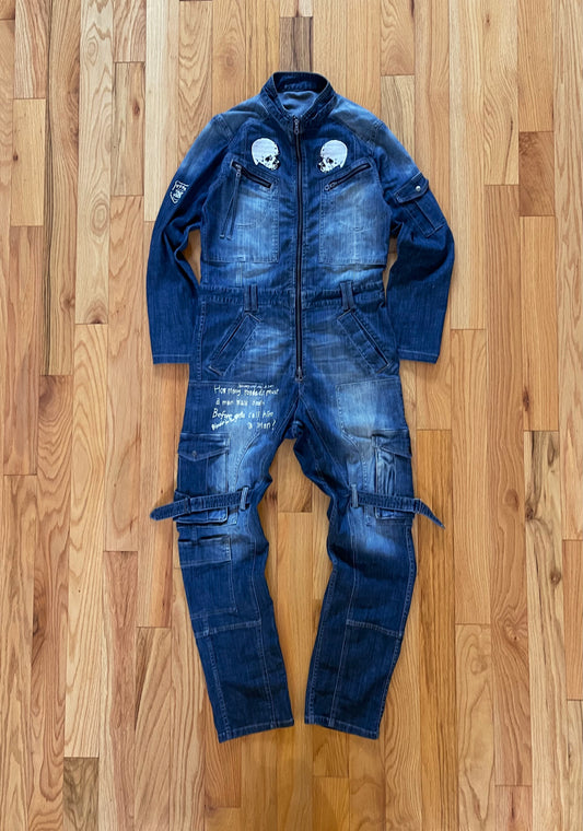 PPFM Denim Double Skull Boiler Suit