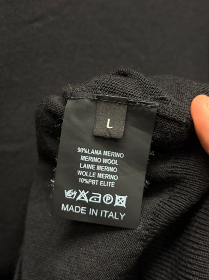 Raf Simons Embroidered ‘R Logo’ Merino Wool Turtleneck Sweater