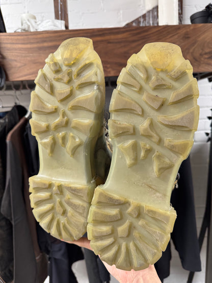 SS2019 Rick Owens ‘Babel’ Tractor Sole Translucent Hiking Boots