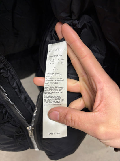 AW2021 Rick Owens ‘Gethsemane’ Funnel ‘Scarf Collar’ Cropped Down Filled Jacket
