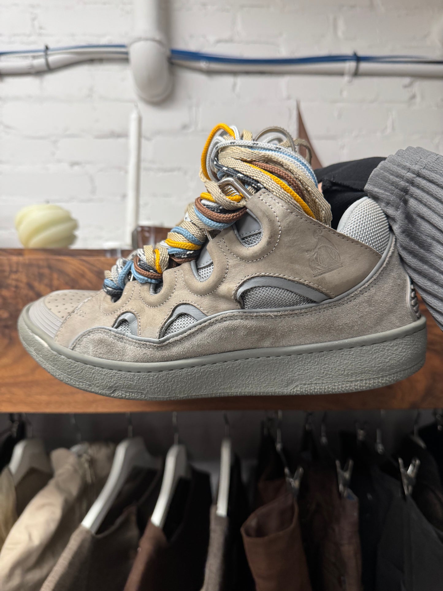 Lanvin ‘Jumbo Lace’ Curb Low Top Skate Sneakers