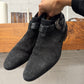 Saint Laurent ‘Jodhpur’ Western Buckle Black Suede Ankle Boots