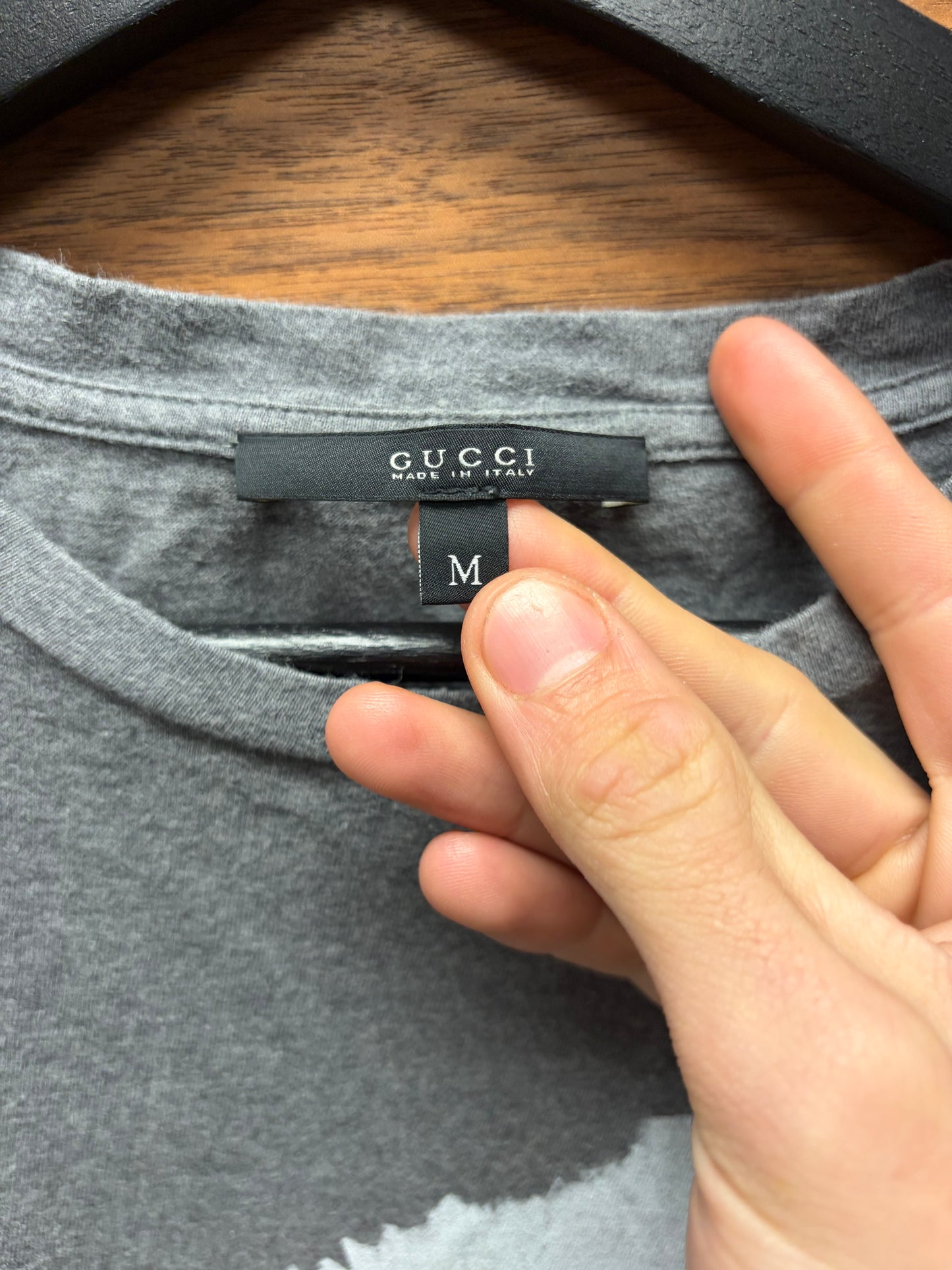Gucci GG Interlock Logo Grey Graphic T-Shirt