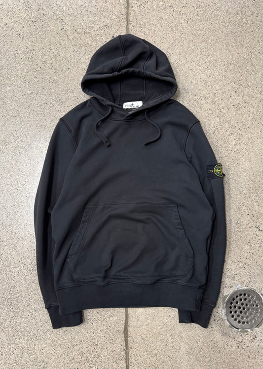 Stone Island Badge Logo Black Pullover Hoodie