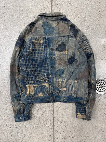 SS2024 Kapital ‘Boro’ Repaired Blue Denim Trucker Jacket