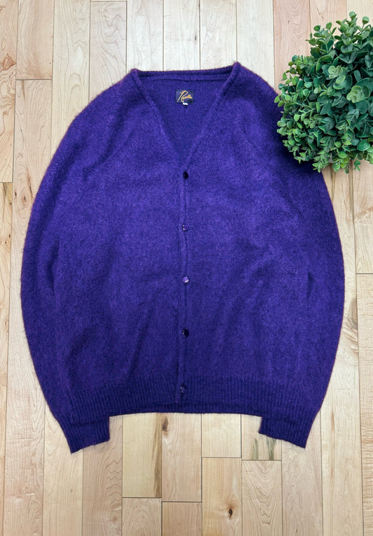 Needles Purple Shag Mohair Cardigan