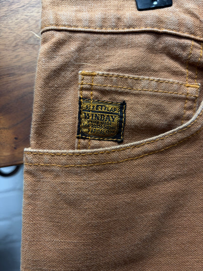 Kapital ‘Rat Flare’ Pleated Orange Japanese Denim