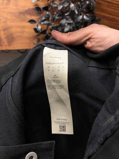 Rick Owens 16oz Japanese Denim ‘Pusher’ Button Snap Black Selvedge Bootcut Jeans