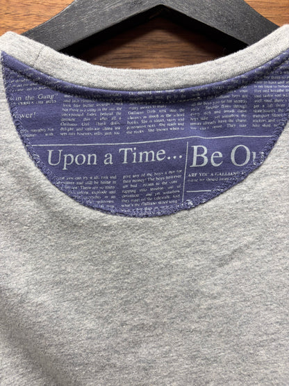 John Galliano ‘Newspaper Print’ Cropped Grey Short Sleeve Shirt