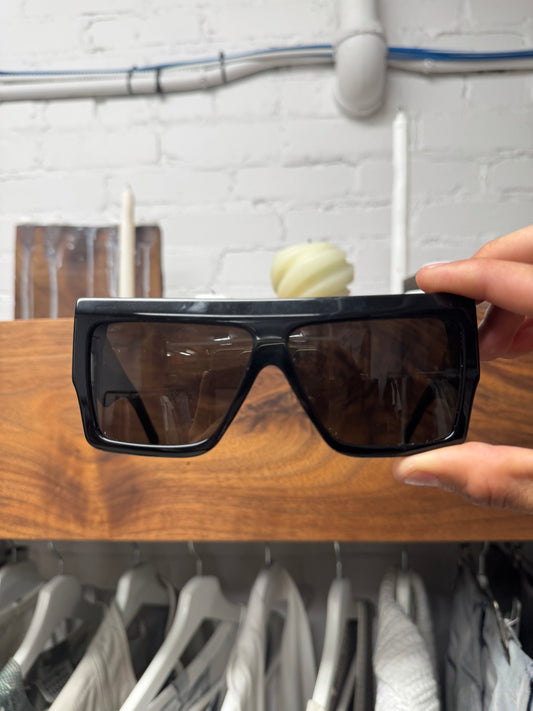 Celine Boxy ‘Blackout’ Square Shape Shield Sunglassses