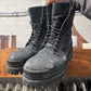 AW2022 Balenciaga Distressed Black Canvas ‘Strike’ Combat Boots