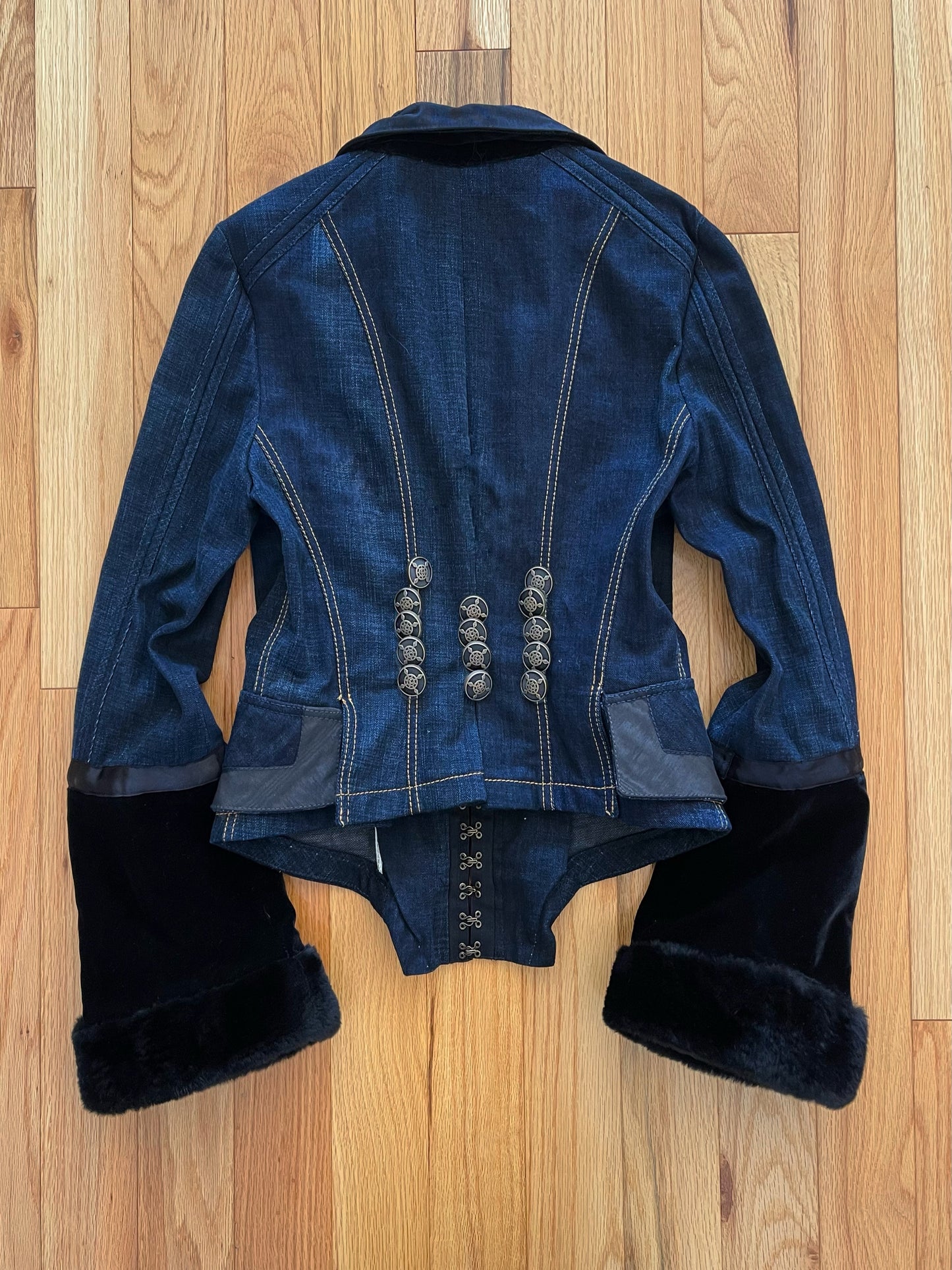 Early 2000’s Roberto Cavalli ‘Corset’ Bowstring Denim Jacket