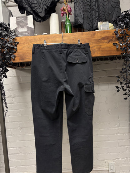 Vintage Prada Faded Black Straight Cut ‘Zip-Pocket’ Cargo Pants