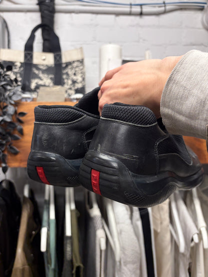 Prada ‘Americas Cup’ Black Leather Low Top Sneakers