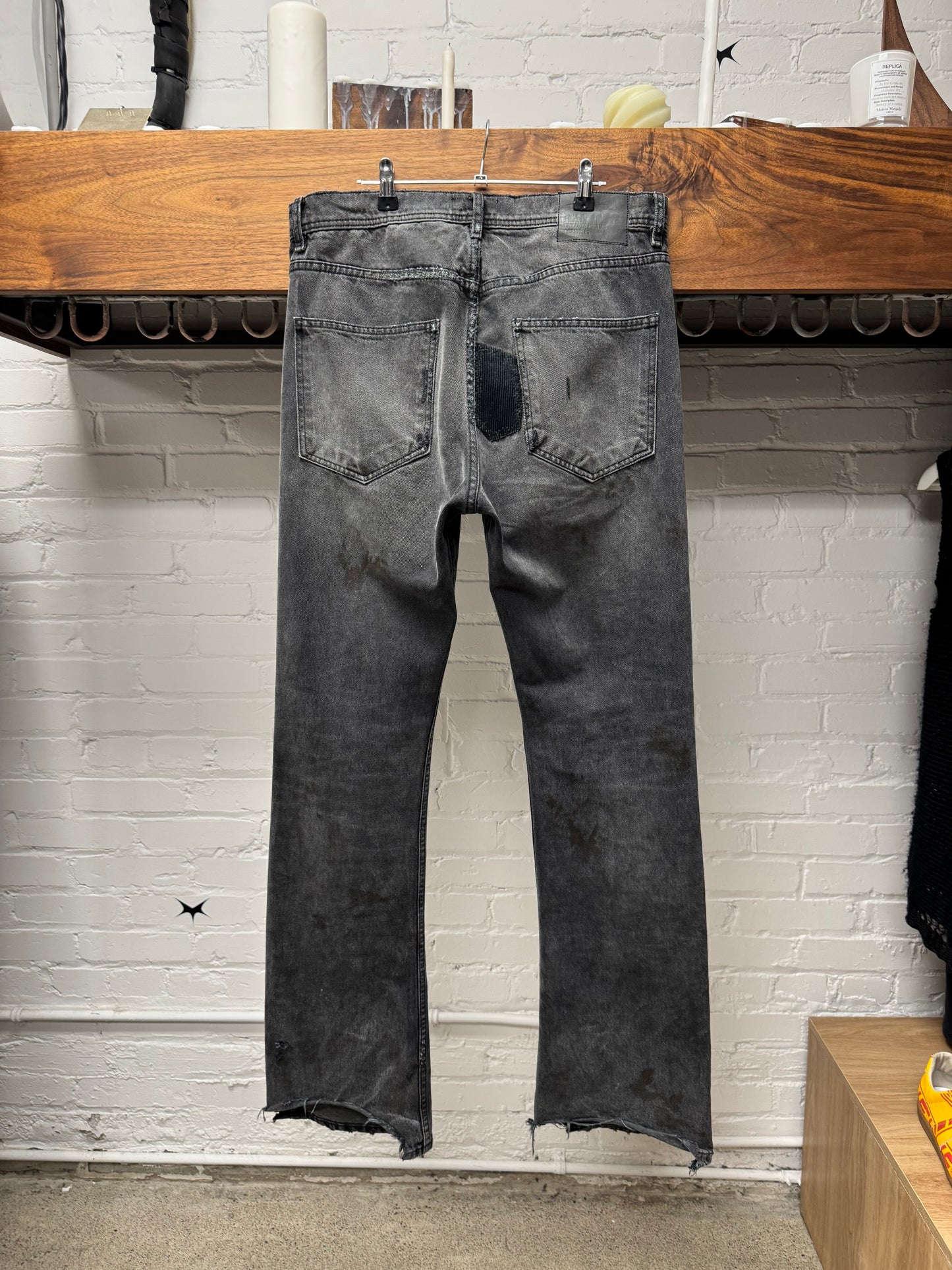AW2024 Enfants Riches Deprimes Flared Black ‘Patch Repair’ Denim