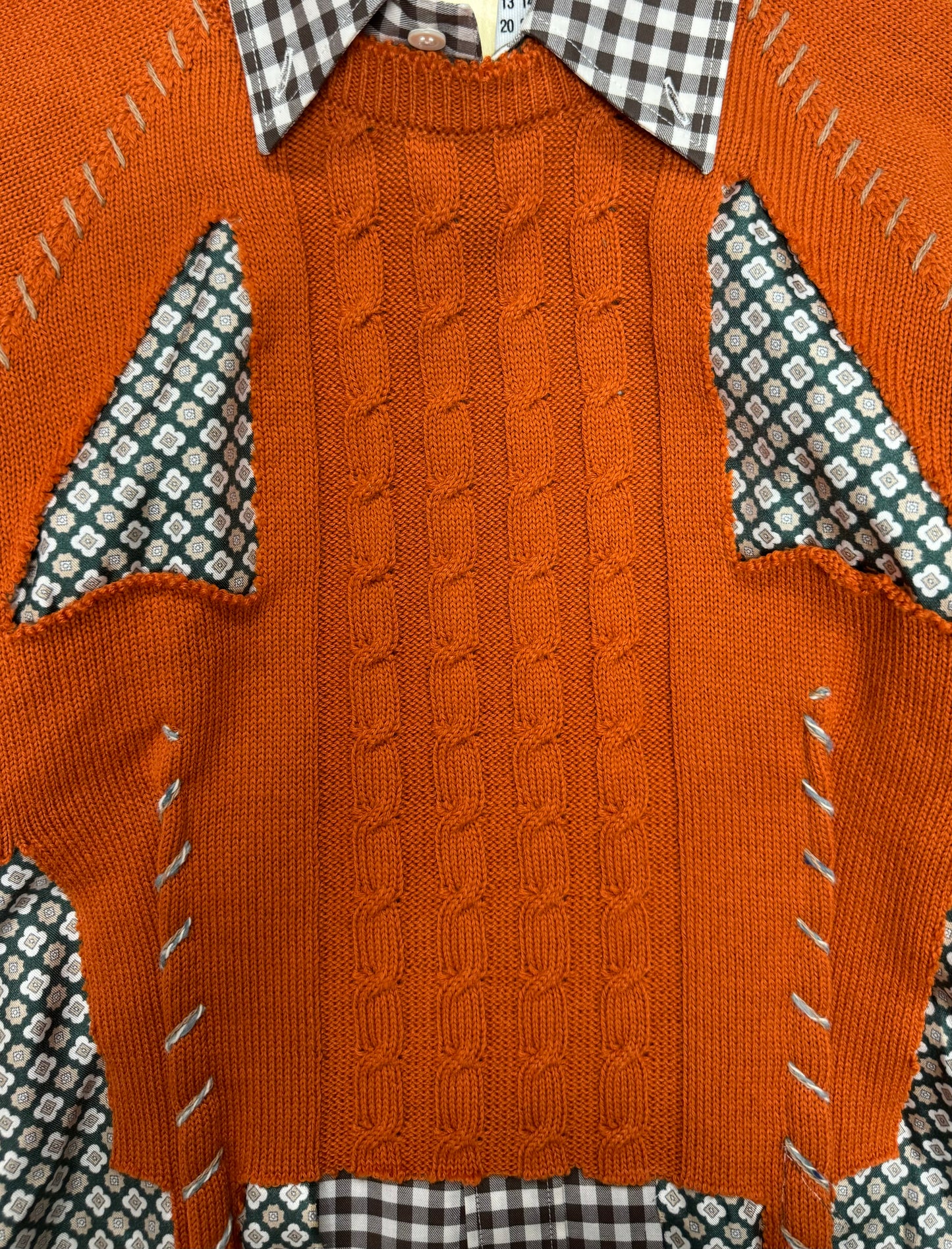 Maison Margiela ‘Pumpkin’ Cable Knit Collared Sweater