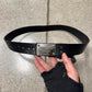 Number (N)ine Miyashita Era Silver ‘Square Buckle’ Leather Belt