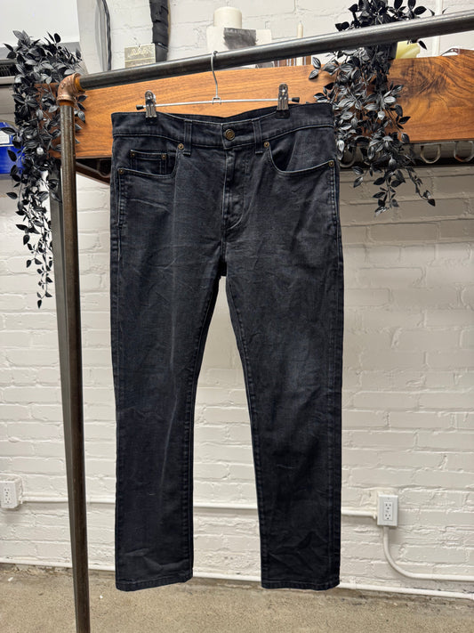 2021 Saint Laurent ‘D21’ Faded Black Skinny Jeans