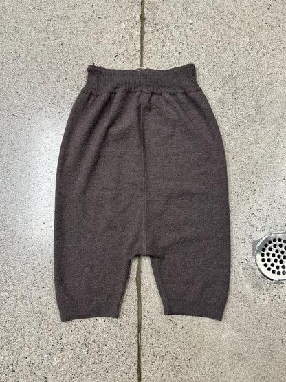 AW2016 Rick Owens ‘Mastadon’ Dust Brown Wool Knit Pod Shorts