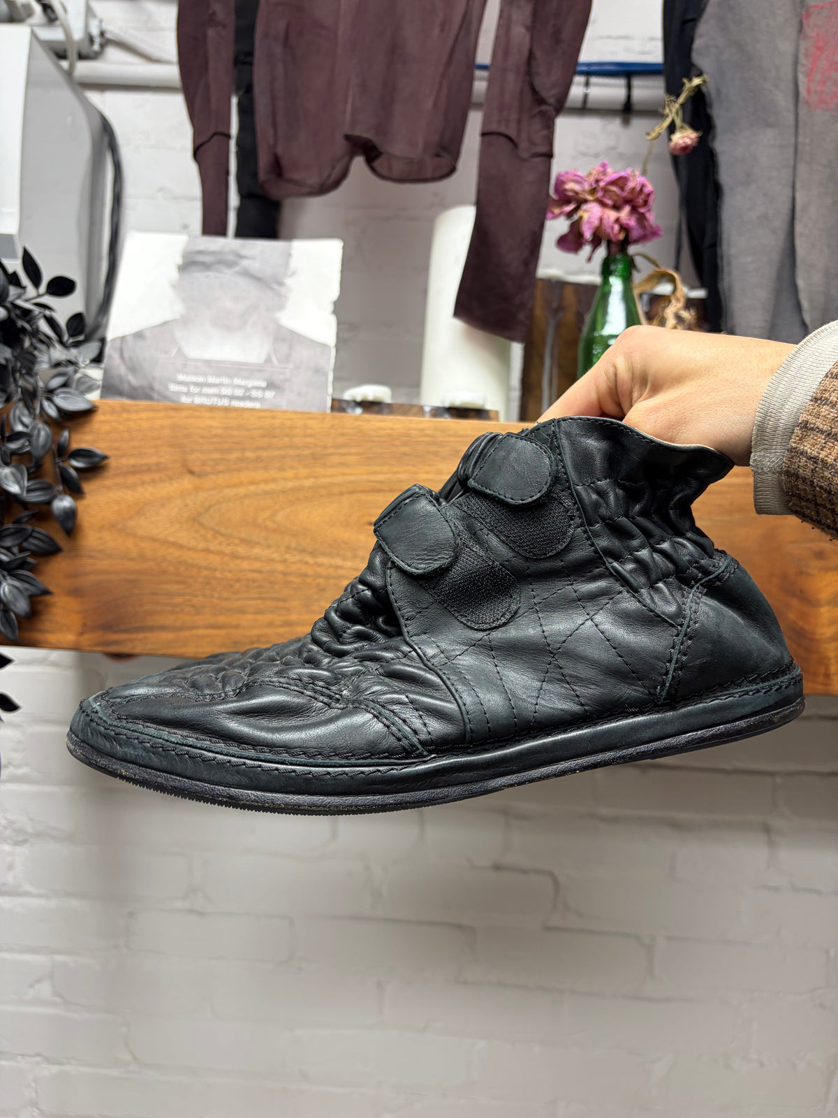 SS2008 Maison Martin Margiela ‘Puckered Leather’ Double Strap Sneakers with Vibram Sole