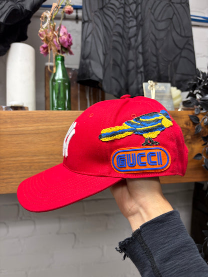AW2018 Gucci x MLB ‘New York Yankees’ Red Strap-Back Baseball Cap