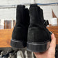 Balmain ‘Double Buckle’ Black Suede Combat Boots
