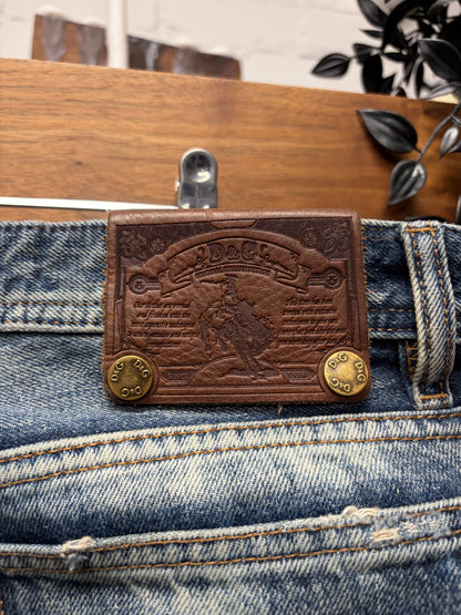 2000s Dolce & Gabbana Distressed Blue Bootcut Denim