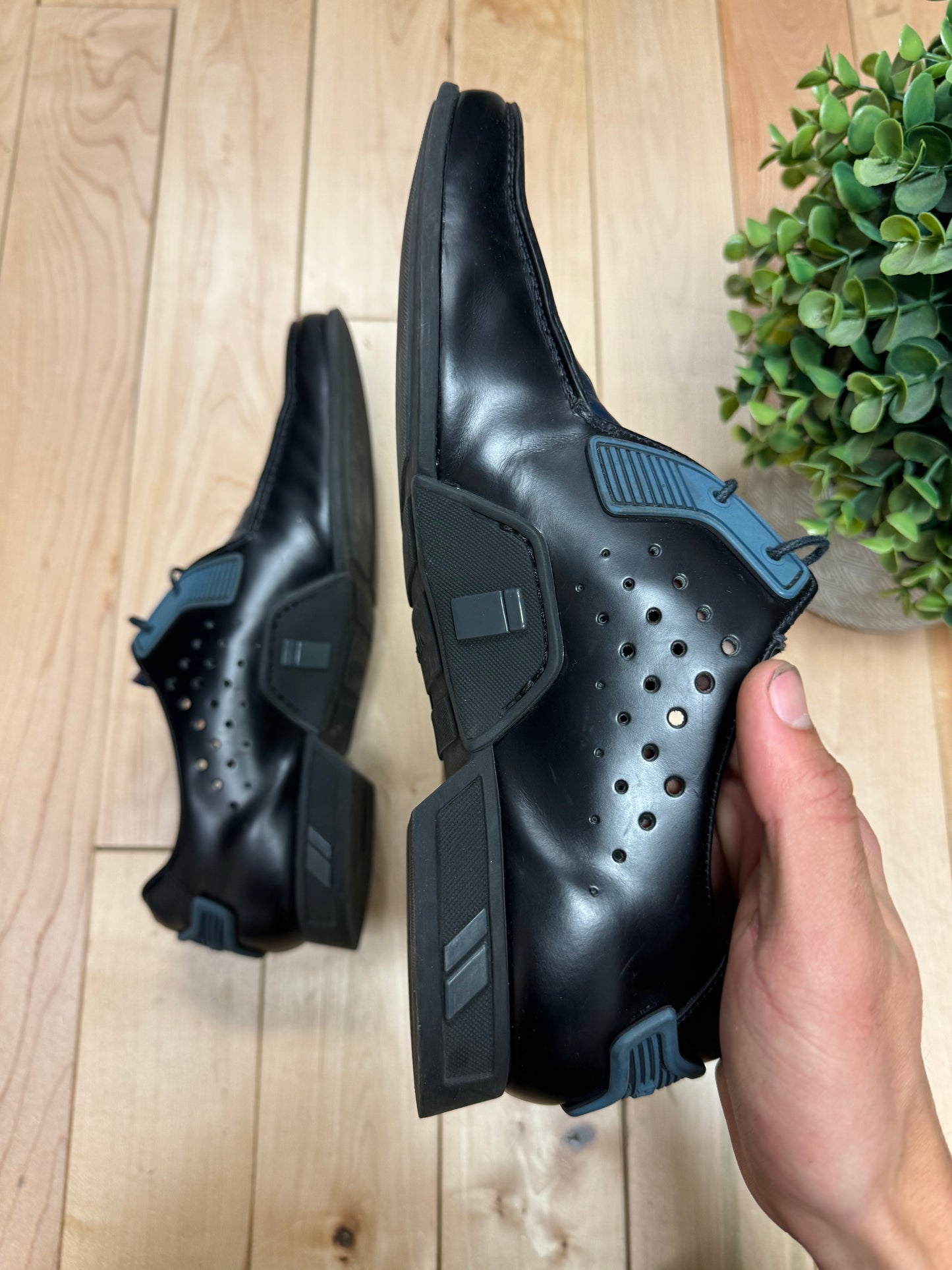 Prada ‘Spazzolato’ Perforated Leather Dress Shoes