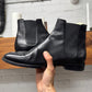 Saint Laurent Black Calfskin Leather ‘Wyatt’ Ankle Boot