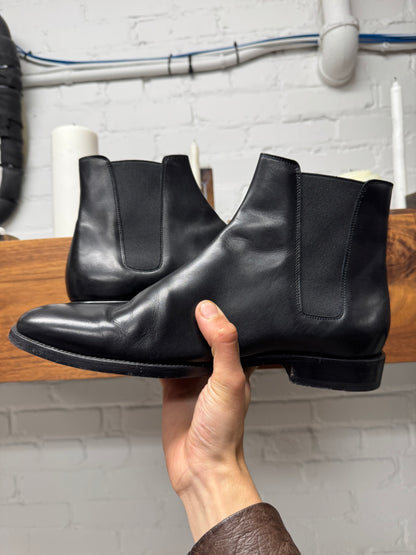 Saint Laurent Black Calfskin Leather ‘Wyatt’ Ankle Boot