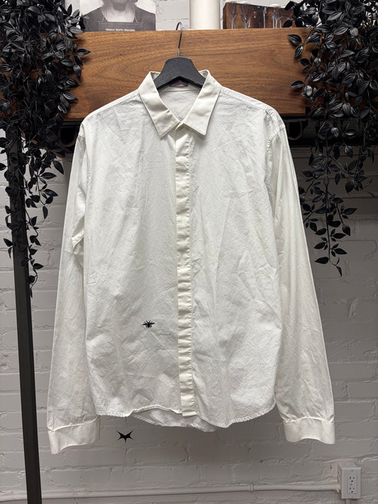 AW2005 Dior Homme ‘In the Morning’ Bee Embroidered Logo Button Up Shirt