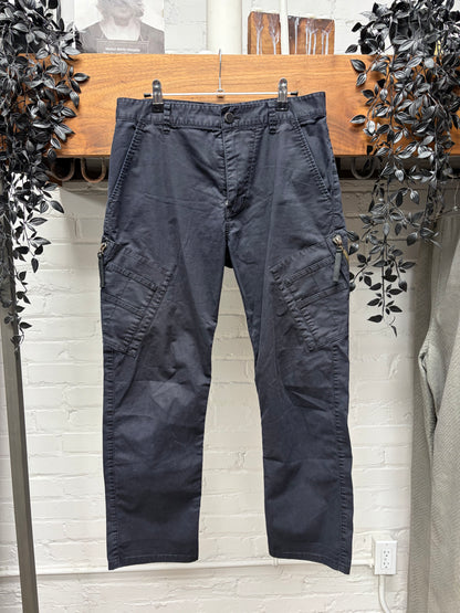 Helmut Lang Black Cotton Zip-Pocket Cargo Pants