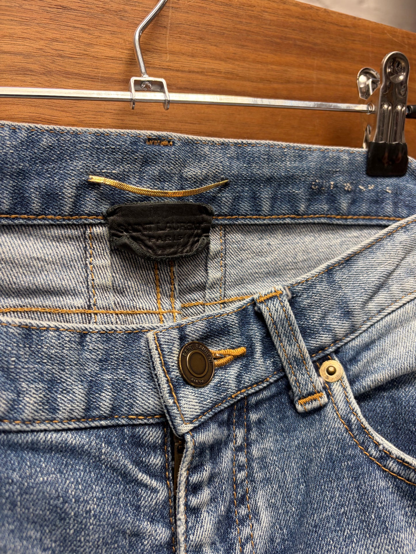 Saint Laurent ‘Inserted Side Seam’ Blue Skinny Jeans