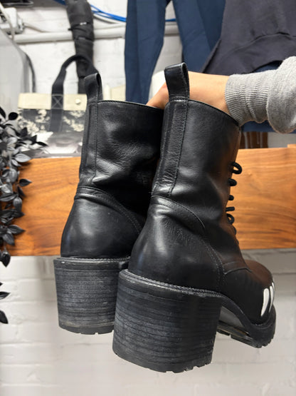 AW2022 Walter Van Beirendonck ‘Hyper Glam’ Teeth Platform Black Leather Boots