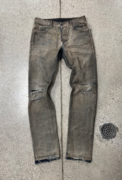 AW2007 Rick Owens ‘Exploder’ Distressed Dust Denim