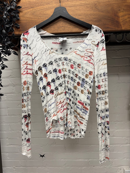 SS2006 Chanel ‘Cruise’ Semi Sheer Silk Long Sleeve Top