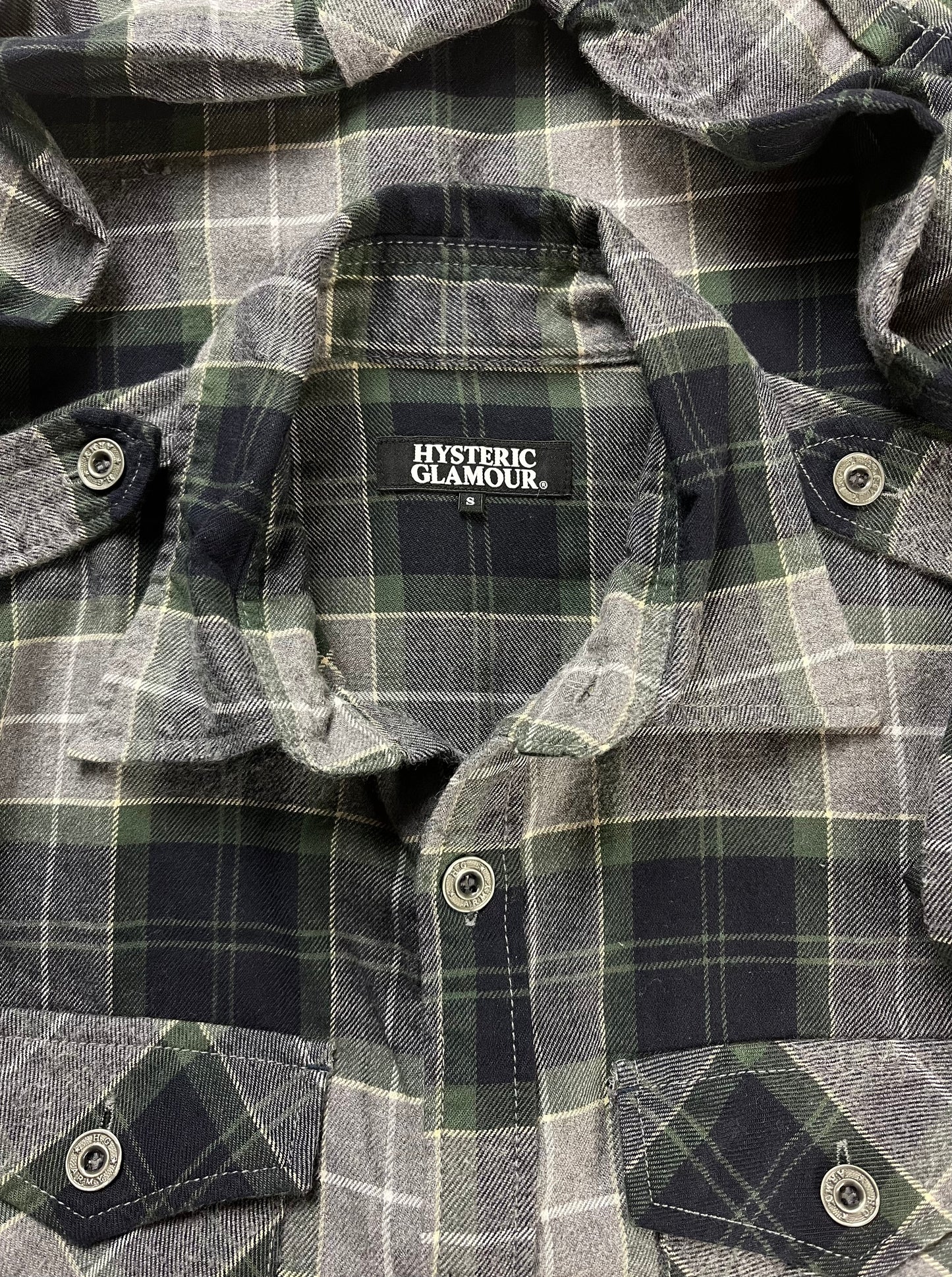 Hysteric Glamour Tartan Plaid Button Down Shirt