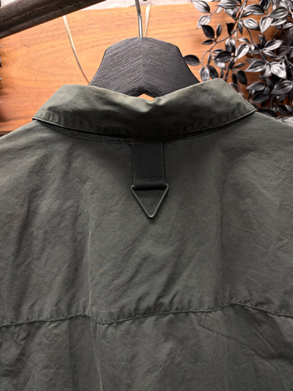 Vintage Helmut Lang Green ‘Military Inspired’ Collared Short Sleeve Top