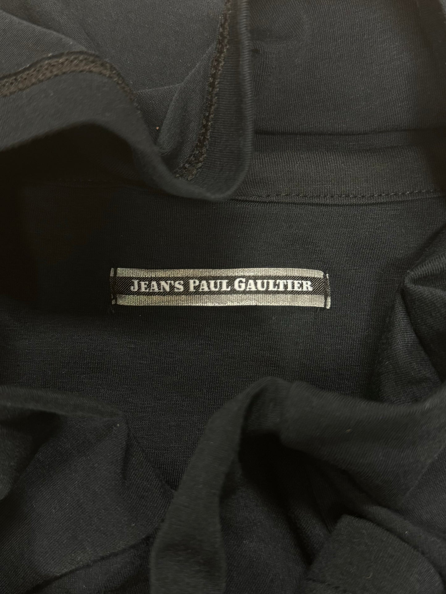 Vintage Jean Paul Gaultier Studded Chest Logo Black T-Shirt