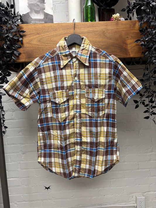 SS2006 Junya Watanabe x Post Overalls Plaid Short Sleeve Button Up Shirt
