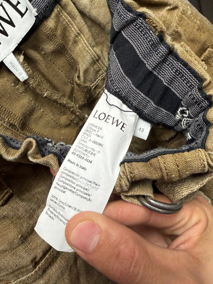 Loewe ‘9 Pocket’ Over the Knee Faded Military Cargo Shorts