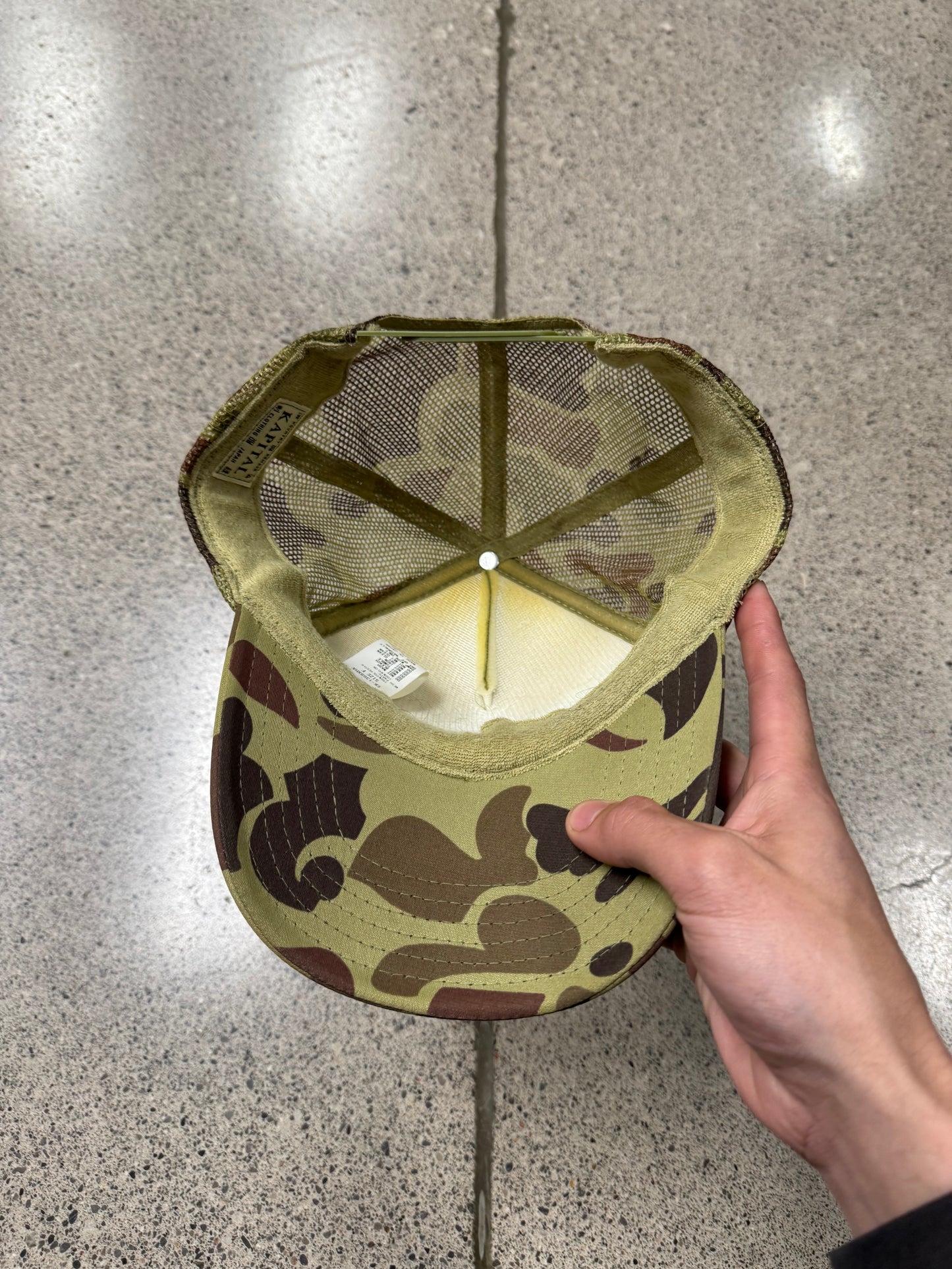 Kapital ‘Denim Love Cats’ Camo Trucker Hat