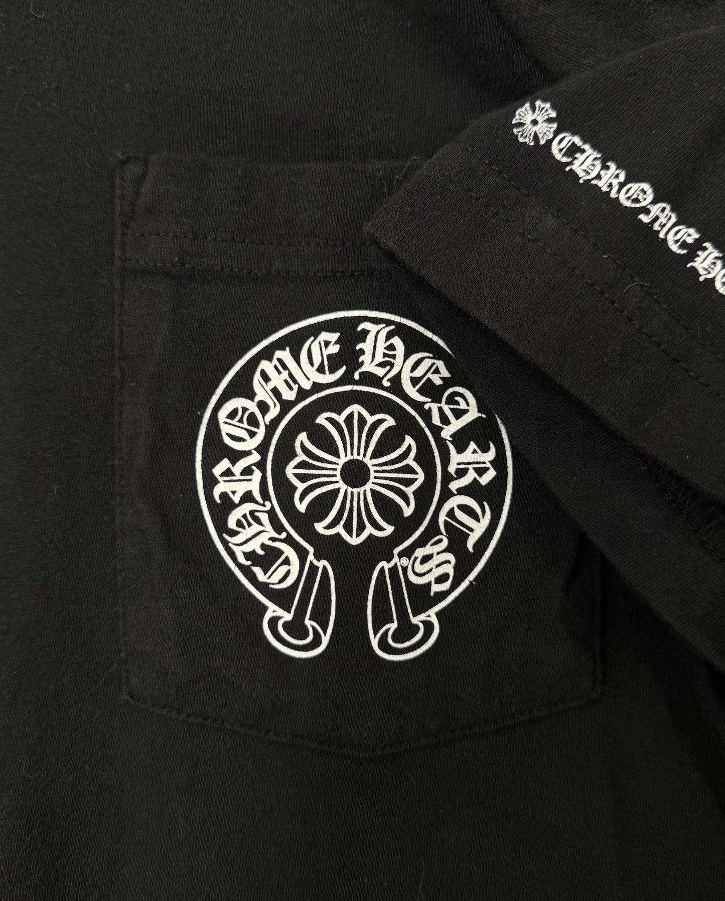 Chrome Hearts ‘Horseshoe’ Logo Black Pocket T-Shirt